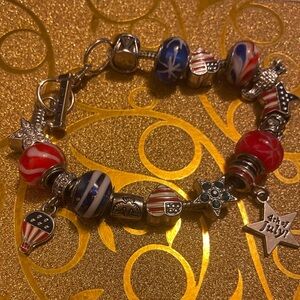Willabee & Ward 4th of July Patriotic Charm Bracelet – Red White & Blue